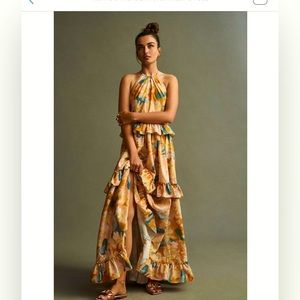 Floral halter maxi - Anthropologie